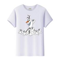 Kawaii Disney Ledinė šalis Olafas Animacinis berniukų marškinėliai Mergaičių laisvi marškinėliai Harajuku Y2k Palaidinės Vaikų viršutiniai drabužiai Apvalus kaklas Marškinėliai Gotikiniai drabužiai 110