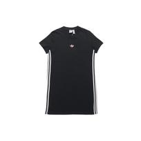 Adidas Originals Adicolor Suknelė Siuvinėtas Logotipas Sportinė Mada Laisvalaikio Apvalia Kaklo Trumpomis Rankovėmis Suknelė Moteriškos Suknelės Juoda H39043 30