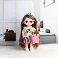 16cm mini kilnojamas 13sujungtas lėlės mergaičių žaislas 3D didelėmis akimis BJD princesė pilna apranga Suknelių kolekcija Vaikiška lėlė Dovana