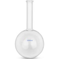 Laboratorinis apvaliadugnis stiklinis kolba, plokščiadugnis, 2000 ml