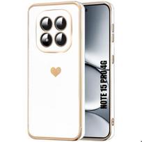 Coque pour Xiaomi Redmi Note 15 Pro 4G, Silicone Antichoc Ultra Slim avec Motif Cœur - Blanc