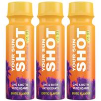 Jūsų „Sun Shot Vit“. D3 Saulės vonios gėrimai x3
