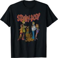 Scooby-Doo Vintažinis Grupės Plakatas Marškinėliai S juoda