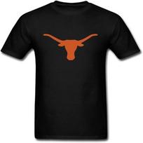 NYCQL Vyrų Amerikietiškojo koledžo futbolo komandos Didelis Teksaso Longhorns logotipas Marškinėliai S juoda