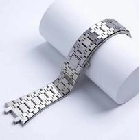 Apyrankės 21mm 26mm Vyriškos Moteriškos Viso Nerūdijančio Plieno Apyrankė AP ROYAL OAK 15400 26331 15500 Laikrodžio Dirželis Sulankstomas Sagtelė 21mm sidabras