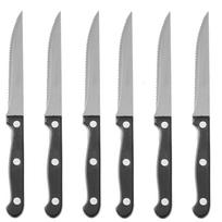 Stainless steel serrated steak knife, length 215mm, set of 6, Hendi 781449