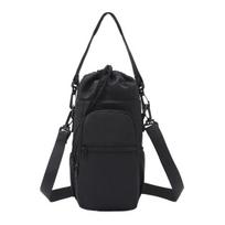Insulated Water Bottle Sling Bag Adjustable Strap Drawstring Bottle Bag for Hiking Gym Travel Multiple Pockets Bottle Pouch for Phone Keys juoda