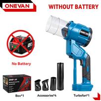ONEVAN 2in1 bešepetėlis elektrinis oro pūstuvas 35000 RPM Turbo pūstuvo ventiliatorius rankinis lapų dulkių pūtimo įrankis Makita 18V baterijos kaiščiui Without battery