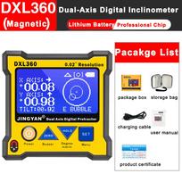 DXL360/DXL360S Dvigubos ašies skaitmeninis kampainis su 5 šonais, magnetiniu pagrindu, didelio tikslumo dvigubos ašies skaitmeninis ekranas, gulsčiukas