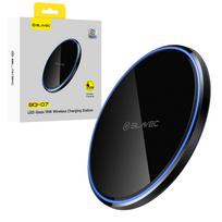 Blavec belaidis įkroviklis BQI-07 Qi 15W UniCharge (BQI07-QIB) juodos spalvos glass