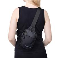 Wozinsky WMS-W1 Unisex mini krepšys per petį, vandeniui atsparus, dviejų skyrių, skirtas telefonui – Juodas