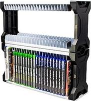 "ADZ Universal Game Holder" - 46 žaidimų laikiklis PS2 PS3 PS4 PS5 PSP PSP Xbox 360 Xbox One Series X Wii Switch žaidimai DVD ir Blu-Ray diskai, 2 laikikliai valdikliams (baltas)