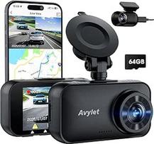 "Avylet 4K/2.5K+1080P Dash Cam" automobilio priekinė galinė 5GHz "WiFi"/"App" dviguba kamera su 64GB kortele, ADAS juostos išlaikymo asistentas, parkavimo stebėjimas, išorinis GPS, itin geras naktinis matymas, WDR, G jutiklis, 170°+150° platus