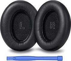 "Bose QuietComfort Ultra Gen 1" ir "Gen 2" keičiamieji ausų įdėklai - atminties putos ir baltyminė oda, suderinami su "Bose QC Ultra" ausinėmis, triukšmo izoliacija, komfortas, juodi