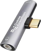 "CableCreation" USB C ausinių adapteris, "2-in-1" USB C ir Hi-Res 3,5 mm lizdo adapteris, USB C pagalbinis adapteris su PD įkrovimu, skirtas "Huawei P40/P30(Pro)/P20(Pro)", "Samsung S20(+)/S20 Ultra/S10", "OnePlus 8/7T/7", "OnePlus 8/7T/7