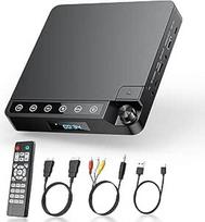 "Desobry" DVD grotuvas televizoriams 1080p, DVD grotuvas HDMI/AV ir USB/TF kortelės įvestis, pasukamas, reguliuojamas garsumas, mini DVD grotuvas su pertraukos taško atminties funkcija gali - 2026