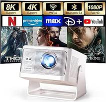 "Magcubic" mini projektorius 4K ir 8K 1080P, nešiojamasis projektorius su "WiFi 6 Bluetooth 5.4", automatinio fokusavimo 6D automatiniu lizdinės plokštumos koregavimu, 12 W garsiakalbiu, 180° pasukamas namų kinas