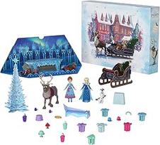 "Mattel Disney Frozen" mažosios lėlės Anna ir Elsa Advento kalendorius su 2 draugų figūrėlėmis, formuojamu smėliu ir 24 žaidimo elementais, įkvėptas Olafo "Frozen" nuotykių, HWX20