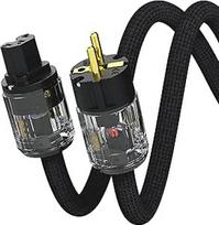 "Monosaudio P029" aukštos klasės maitinimo kabelis, 2 m audiofilų maitinimo kabelis su OFC vario ekranavimu, 2 kontaktų kintamosios srovės HiFi IEC kabelis, 17 mm Euro Schuko kištukas + IEC C15, skirtas DVD / stiprintuvui / dekoderiui / žemų dažnių garsia