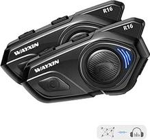 "R16" motociklo "Bluetooth" ausinės - motociklininko šalmas - vidinio ryšio telefonas su dvigubu lustu, "Multi-Audio", atsparus vandeniui IP67, muzikos dalijimasis ir FM radijas, skirtas 8 žmonių grupei - suderinamas su kitais prekių ženklais (2