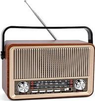 "Retro" radijo imtuvas AM/FM/SW lagamininis radijo imtuvas su 1200 mAh baterija ir "Bluetooth 5.1", AUX/USB/TF palaikymas - virtuvei, biurui ir namams, paprastas radijo imtuvas senjorams