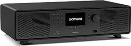 "sonoro Avaton" "Bluetooth HiFi" sistema, suderinama su "AirPlay", "Google Cast", "Spotify", "Tidal", "Qobuz", "Amazon Music", DAB+/FM radiju, HDMI ARC, dizainas iš lakuoto medinio korpuso, išmanūs namai