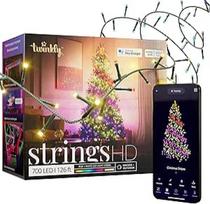 "Twinkly Strings HD 700 Smart RGB+W" šviesos diodai, 38,5 metro, žalias laidas, kalėdiniai žibintai, skirti naudoti patalpose ir lauke
