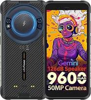 "Ulefone RugKing" lauko mobilusis telefonas "Android 15", 9600 mAh statybvietės mobilusis telefonas 126 dB garsiakalbis, 16GB + 128GB/SD 2TB išmanusis telefonas su aštuonių branduolių IP68K, 50MP kamera, 5,99 colių 126LM LED, 3 SIM kortelių lizdai