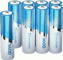 1,5 V įkraunamos AA ličio baterijos, 8 vnt., 3600 mWh ličio įkraunamos patvarios dvigubos A ličio jonų baterijos