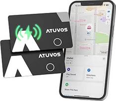 ATUVOS Thin AirTag Card Piniginės sekimo kortelė, įkraunama piniginės ieškiklis, suderinamas su "Apple Find My" (tik "iOS", "Android" nepalaikoma), "Bluetooth" daiktų ieškiklis kelionių lagaminams, piniginėms, 1,6 mm