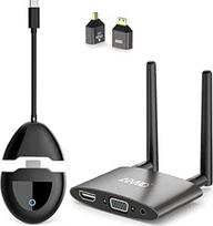 Belaidis HDMI 4K siųstuvas ir imtuvas, AIMIBO belaidis USB-C ilgintuvas 5G su HDMI/VGA, Netflx vaizdo įrašų srautas iš nešiojamojo kompiuterio, kompiuterio, mobiliojo telefono, fotoaparato į televizorių, monitorių ar projektorių - iki 50 m