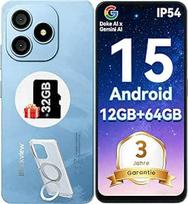 Blackview Wave 9C Mobilusis telefonas be sutarties Pigūs 12GB + 64GB/2TB TF, IP54 6,56 colių "Android 15" išmanieji telefonai Pigūs 5000mAh, 13MP Simlock-free Mobilieji telefonai, 4G Dual SIM, OTG su 1 TF
