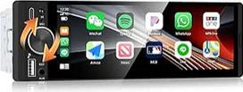 CAMECHO 6,28 colių HD jutiklinio ekrano automobilinis radijas su belaidžiu "CarPlay" ir "Android Car", 1 DIN "Carplay" radijas su "Bluetooth" GPS navigacija, "WiFi", FM, USB, AUX, C tipo + vairo valdymas