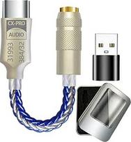 CX31993 "HiFi" C tipo į 3,5 mm ausinių stiprintuvą su adapteriu mobiliajam telefonui IEM AMP Metalinis USB adapteris A