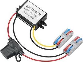 DC-DC keitiklis iš 9-40V į 12V Buck, įtampos keitiklis iš 12V/24V į 12V 3A 36W MAX, įtampos keitiklis iš 12/24V į 12V 3A, maitinimo transformatorius automobiliams, prietaisams ir kt.