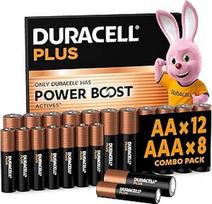DURACELL Plus AA ir AAA baterijos (12xAA ir 8xAAA) - 1,5 V šarminės baterijos