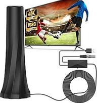 DVB-T2/DVB-T antena, patalpų antena televizoriams su stiprintuvu, TV antena su labai sustiprintu magnetiniu pagrindu, 360° priėmimo kampu, palaiko 4K/1080P HD kanalus ir visus televizorius.