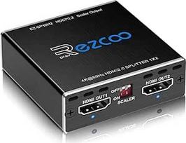 HDMI skirstytuvas 1 įėjimas 2 išėjimai 4K 60Hz 4:4:4 HDR Dolby Vision Dolby Atmos, skleistuvė 4K 1080P, programinės įrangos atnaujinimas HDCP2.2, skleistuvės EDID jungiklis, USB maitinimas
