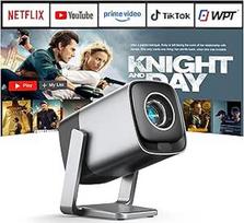 Išmanusis 4K projektorius, suderinamas su "Netflix" ir 28000L TOF automatinio fokusavimo/trapezoidinės korekcijos funkcija, "XuanPad" projektorius su "WiFi 6" ir "Bluetooth", 210° kampu besisukantis namų kino / lauko projektorius mobiliajam telefonui / ko