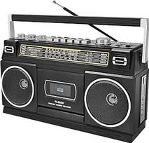 Kasetinis grotuvas su "Bluetooth" ir radiju (AM/FM/SW) | Kasetės skaitmeninamos į USB | Stereofoninis garsas, 10 W, kasečių lentyna, USB/TF atkūrimas, maitinimo šaltinis / akumuliatorius, "Boombox", ausinių lizdas