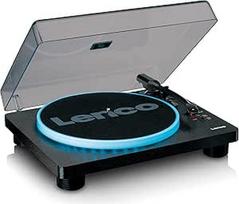 Lenco LS-50 - patefonas su garsiakalbiu - LED patefonas - USB - diržinė pavara - stiprintuvas - 33, 45 ir 78 aps/min - automatinis stabdymas - vinilas į MP3 - juodas