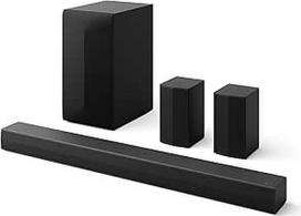 LG DS60TR 5.1 kanalų garso juosta "Dolby Audio" (440 W) su žemų dažnių garsiakalbiu ir galiniais garsiakalbiais (AI Sound Pro, Wow sąsaja, "Bluetooth", HDMI ARC, galima montuoti ant sienos) [2024], juoda