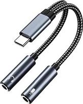 MMOBIEL USB-C į 3,5 mm Aux garso ausinių ir mikrofono adapteris 32 bitų Type-C į dvigubą 3,5 mm Jack Aux Y Splitter ausinių mikrofonas iPhone 17 16 15, iPad, MacBook, Galaxy S25 S24 S23 S22