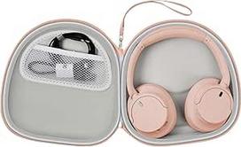 PAIYULE dėklas "Sony" belaidėms "Bluetooth" ausinėms WH-CH720N WH-CH520 WH-1000XM4 su triukšmo slopinimu per ausis, krepšys-organizatorius, kelioninis krepšys (tik dėžutė) (rožinis auksas)