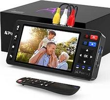 PORTTA VD20P VHS skaitmeninis keitiklis, vaizdo kasečių skaitmeninimas su 5 colių LCD ekranu ir nuotolinio valdymo pultu, suderinamas su VHS, VCR, DVR, DVD, Hi8, Mini DV, vaizdo kamera, kasetėmis, žaidimų konsolėmis