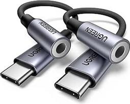 UGREEN USB C lizdo adapteris Aux 2 pakuotės USB C į 3,5 mm ausinių adapteris su DAC lustu, suderinamas su "iPhone 17/17 Air/17pro/17Pro/17Pro Max", "Galaxy S25" serija, "iPad", P60/50/40, "Xiaomi" ir kt. (pilka)