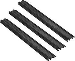 VEVOR 3 vnt. 1 kanalo kabelių apsaugos rampos kabelių tiltas TPR žarnų tiltas 100 x 13 x 2 cm Apsauga nuo apsirikimo 907 kg (vienai ašiai) apkrovos talpa Kabelių rampa Neslystantis dizainas Idealiai tinka automobilių stovėjimo aikštelėms