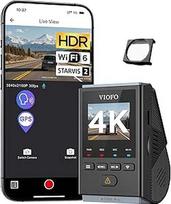 VIOFO A119M Pro 4K HDR mini prietaisų kameros automobiliams su CPL, "Wi-Fi 6" ir GPS priekinė automobilio kamera su STARVIS 2, valdymo balsu ir balso išvestimi, naktinio matymo 2.0, buferinio parkavimo režimas, 1,5 colio LCD paslėpta prietaisų kameros kam