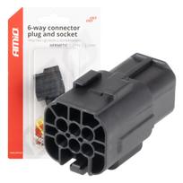 Atspari vandeniui 6 PIN jungtis – kištukas ir lizdas, 2,2 mm, AMIO-04349