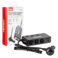 Išplėtimo lizdas su voltmetru, USB ir USB-C 12–24 V, AMIO-03781